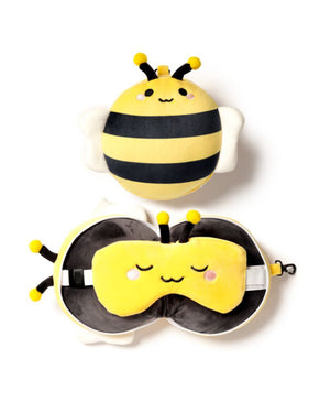 Adorabugs Biene Relaxeazzz Reiskopfkissen mit Schlafmaske