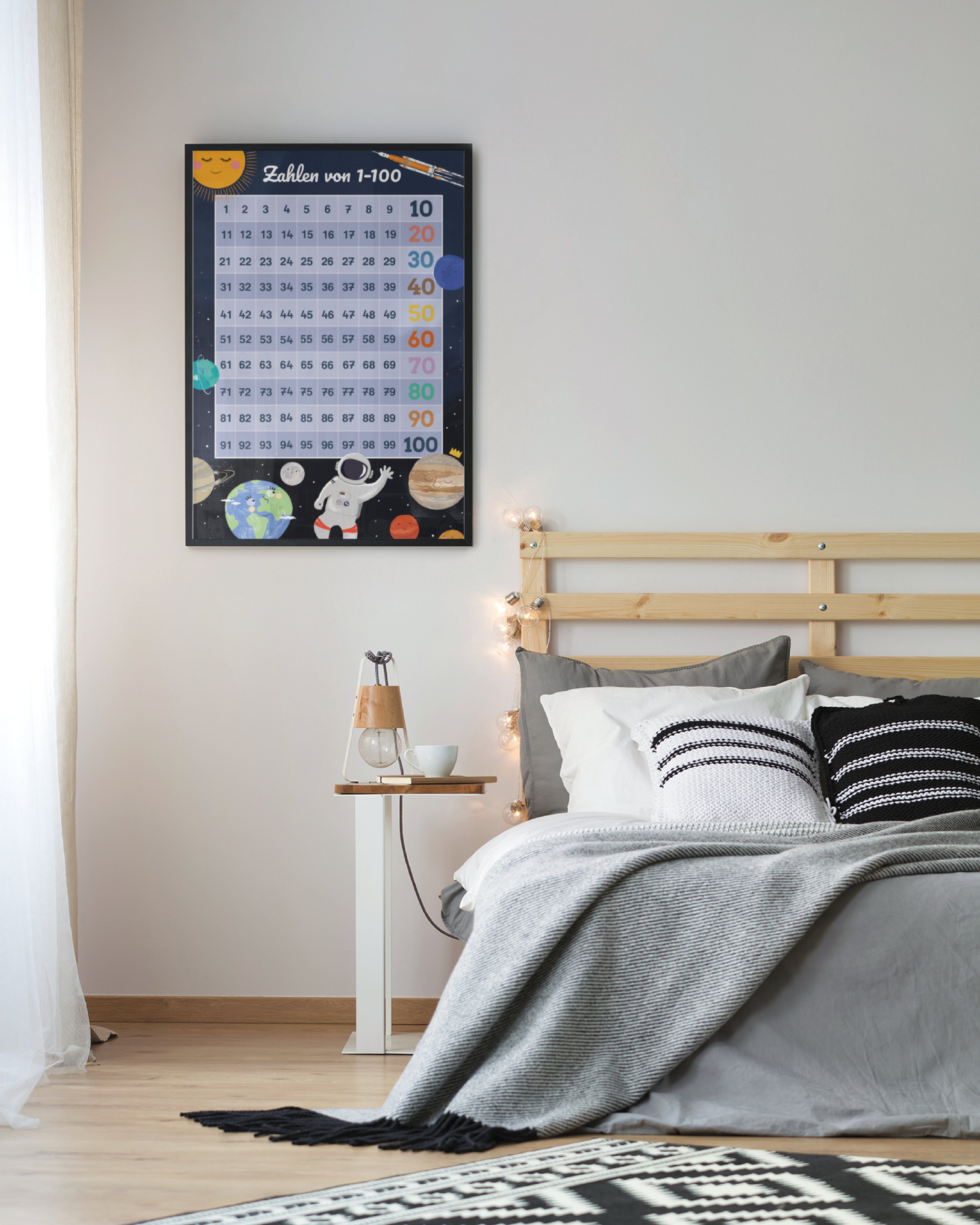 Zahlen 1-100 Universum & Astronauten Design