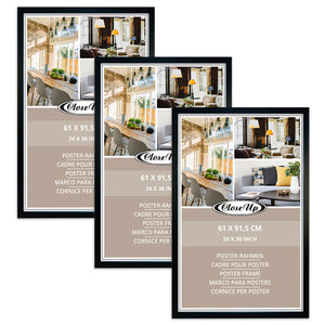 Posterrahmen 61 x 91,5 cm Holzdekor schwarz 3er Set