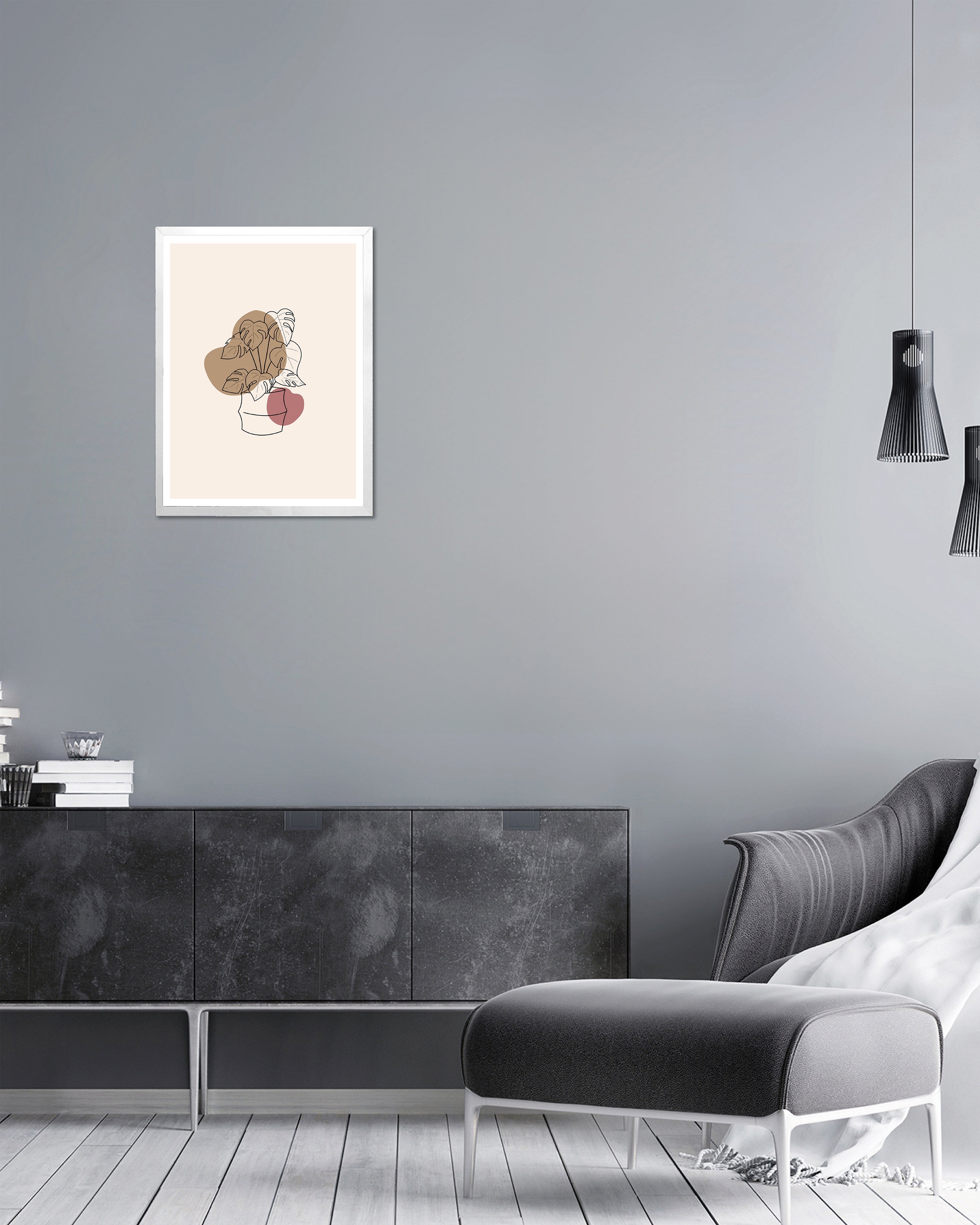 Posterrahmen 45 x 60 cm Holzdekor Weiß