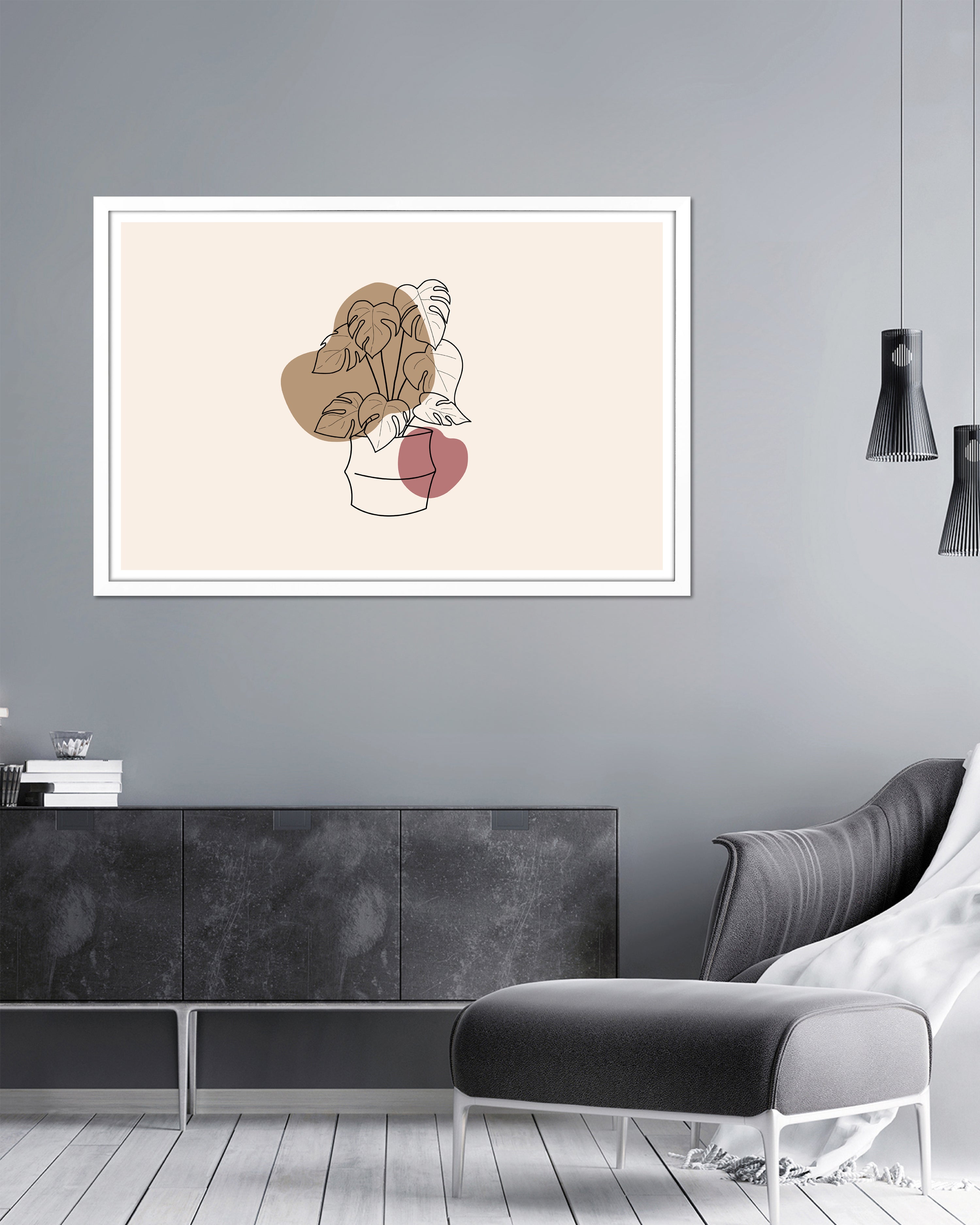 XXL poster frame 100 x 150 cm wood decor white