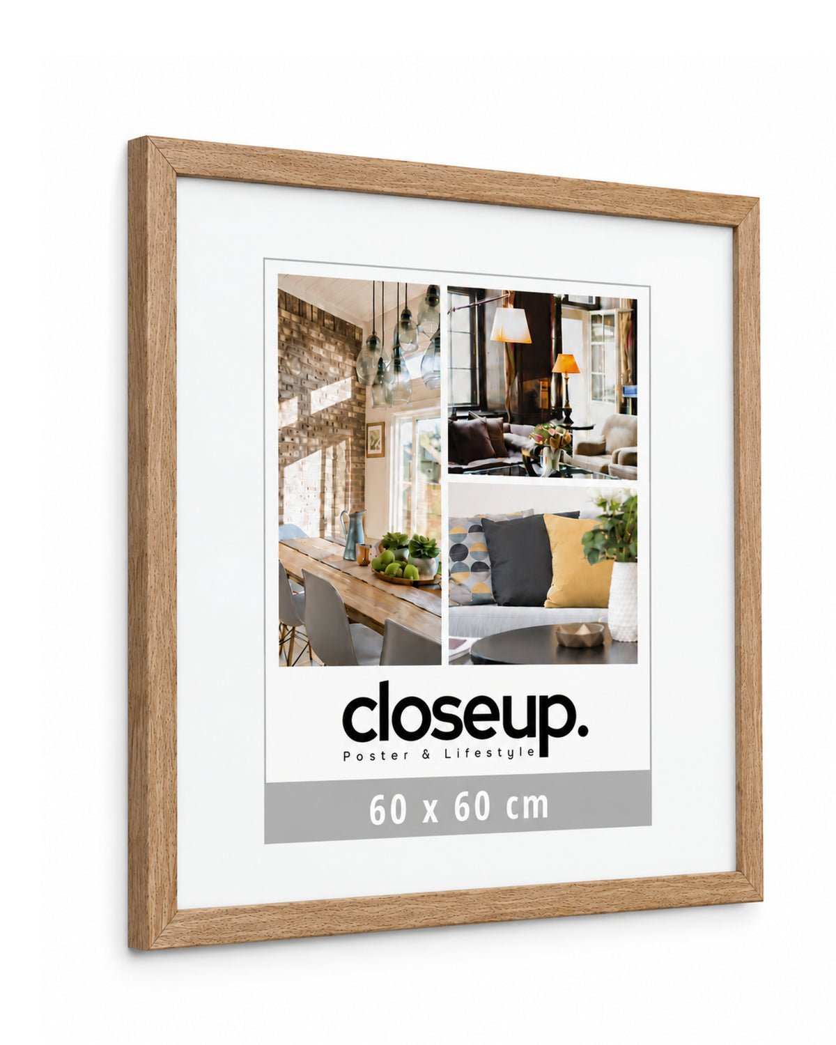 Poster frame 60 x 60 cm light beech wood decor