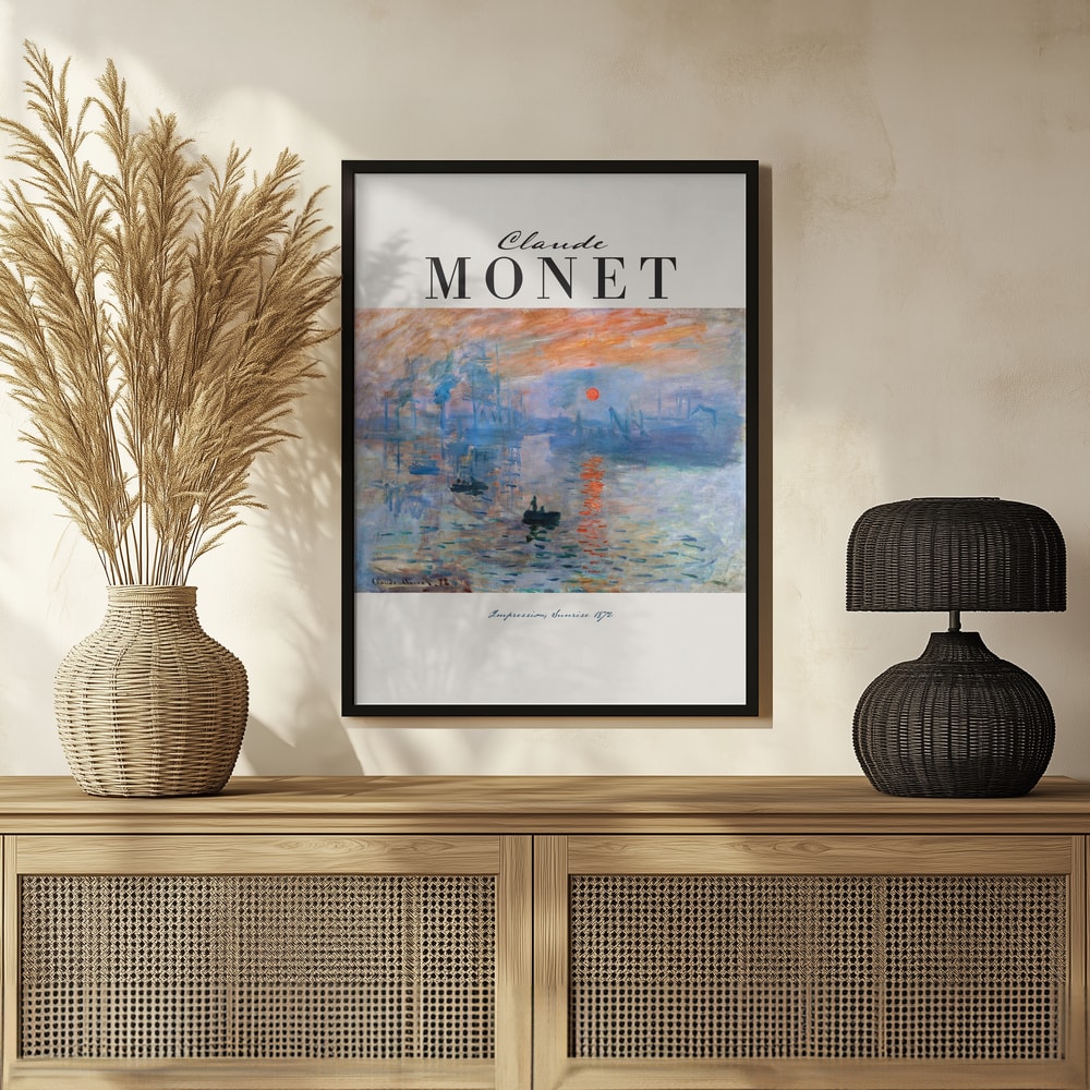 Ausstellungsplakat Claude Monet mit dem Gemälde Impression, Sonnenaufgang
