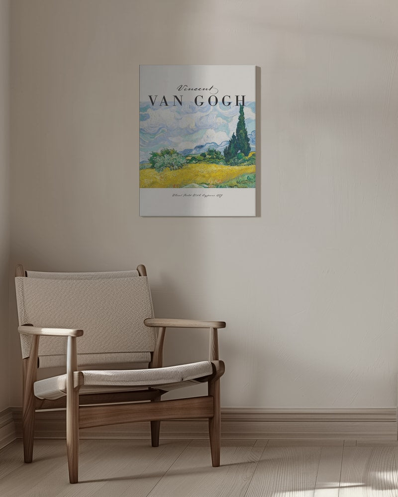 Ausstellungsplakat Vincent van Gogh mit dem Gemälde Weizenfeld mit Zypressen