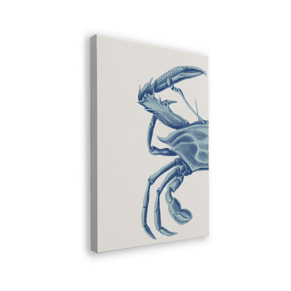 Vintage-Illustration einer blauen Krabbe auf hellem Hintergrund