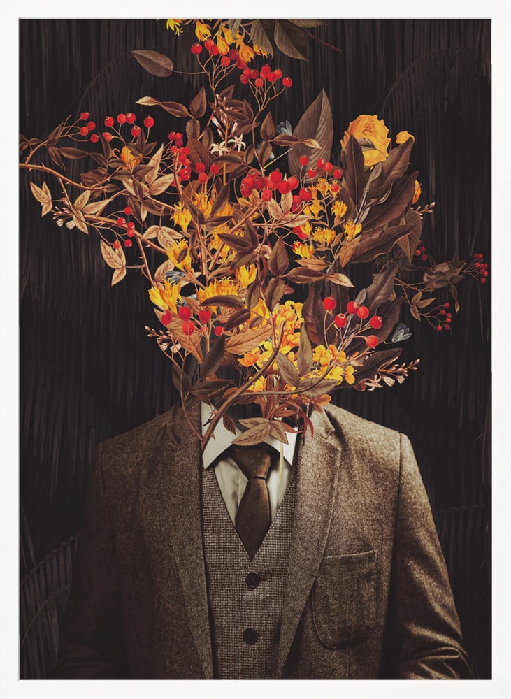 Gentleman mit Blumenkopf