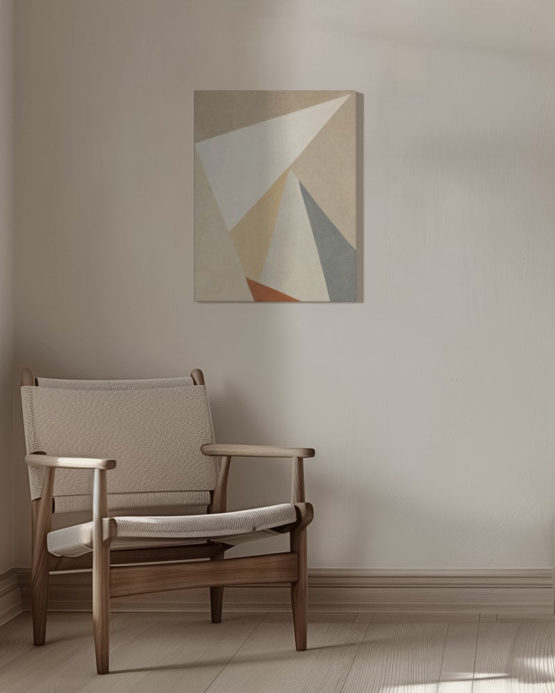 Abstrakte geometrische Flächen in Beige, Weiß, Grau und Terrakotta