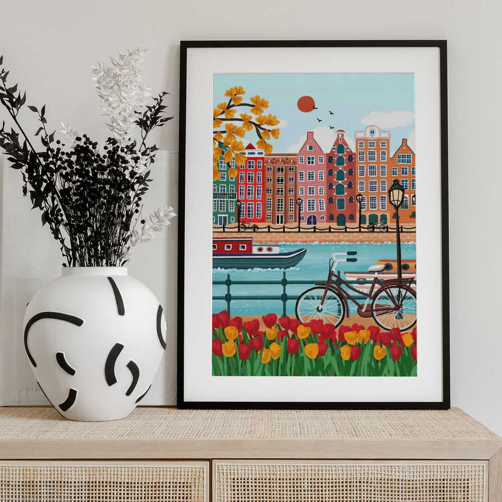 Amsterdam Poster "Canal-Side Charm"